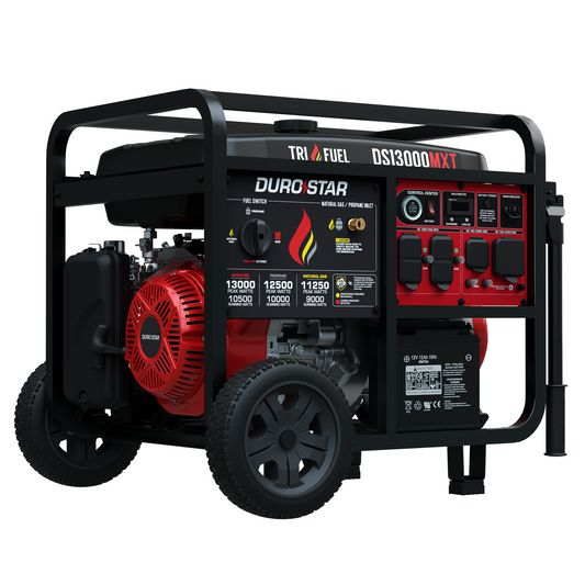 DuroStar DS13000MXT 13,000W/10,500W 500cc Electric Start Tri Fuel Portable Generator w/ CO Alert