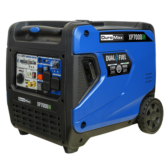 DuroMax XP7000iH 7,000 Watt Portable Dual Fuel Inverter Generator - Quiet, Low THD